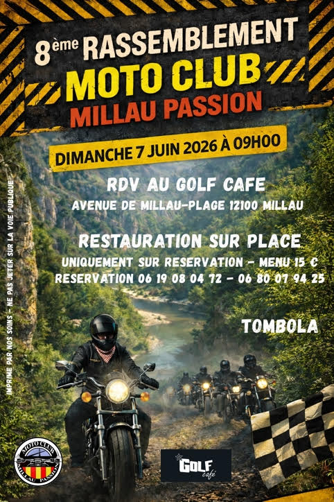 Affiche 8e RASSEMBLEMENT MOTO CLUB MILLAU PASSION